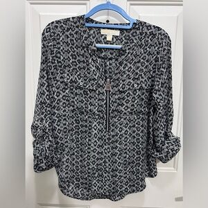 Michael Kors Monochrome Textured Blouse